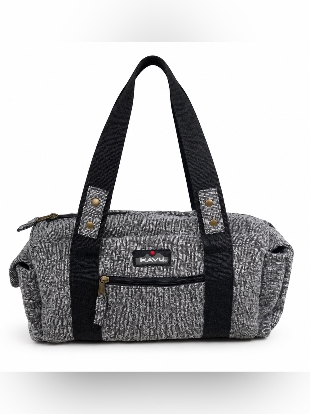 Kavu Gray Heather Shoulder Bag / Small Duffel Bag with Black Webbing - Picture 15 of 15